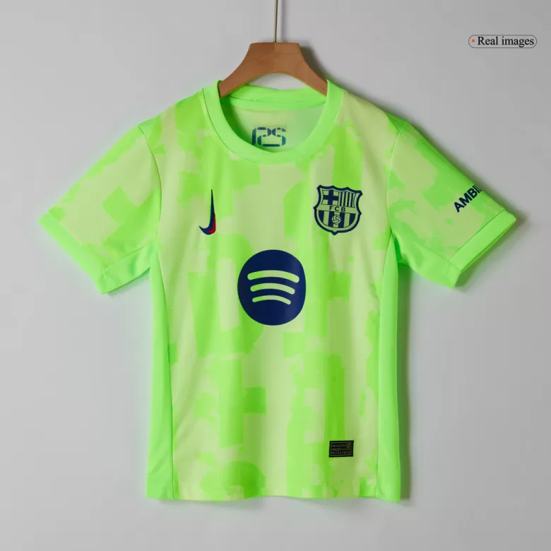 Kids Barcelona Custom Third Away Full Soccer Kits2024/25 - UCL Spotify Logo Without Text - bestsoccerstore