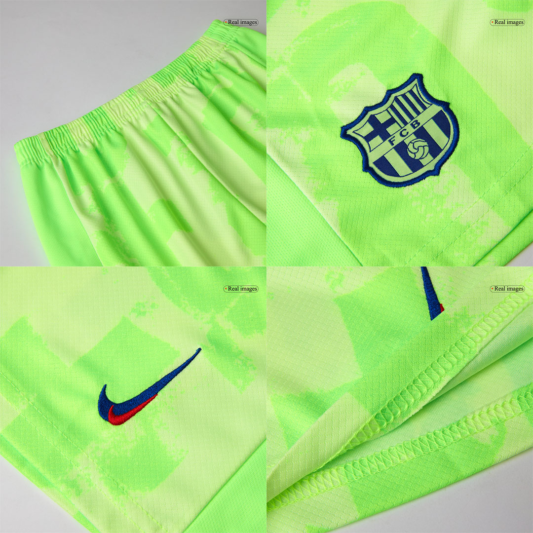 Kids Barcelona Custom Third Away Soccer Kits UCL Spotify Logo Without Text - bestsoccerstore