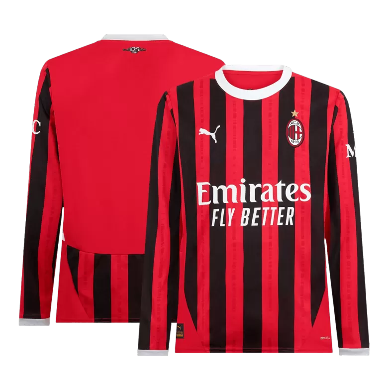 AC Milan Long Sleeve Jersey Home Football Shirt 2024/25 - bestsoccerstore