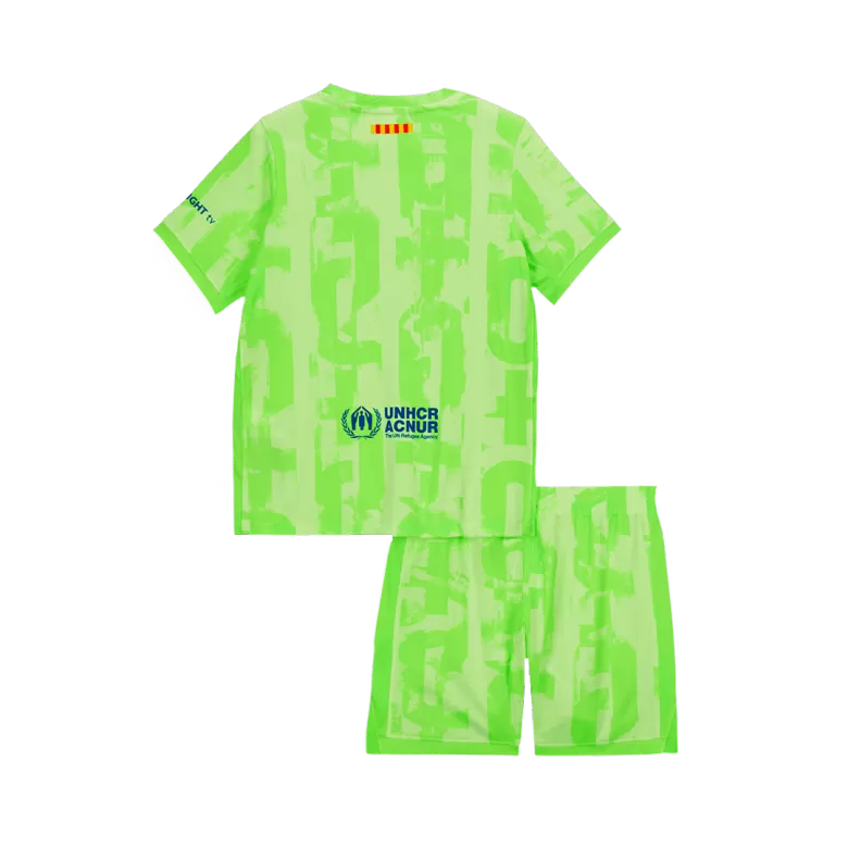 Kids Barcelona Custom Third Away Soccer Kits 2024/25 UCL Spotify Logo Without Text - bestsoccerstore