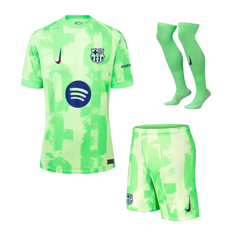 Barcelona Third Away Custom Full Soccer Kit 2024/25 - UCL Spotify Logo Without Text - bestsoccerstore