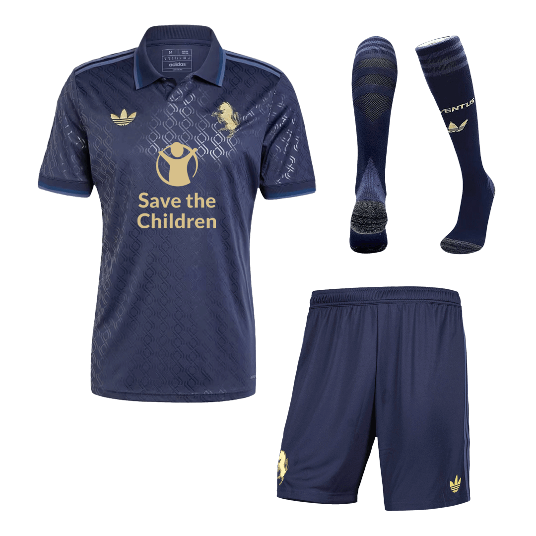 Juventus Third Away Custom Full Soccer Kit Save The Children Sponsor - bestsoccerstore