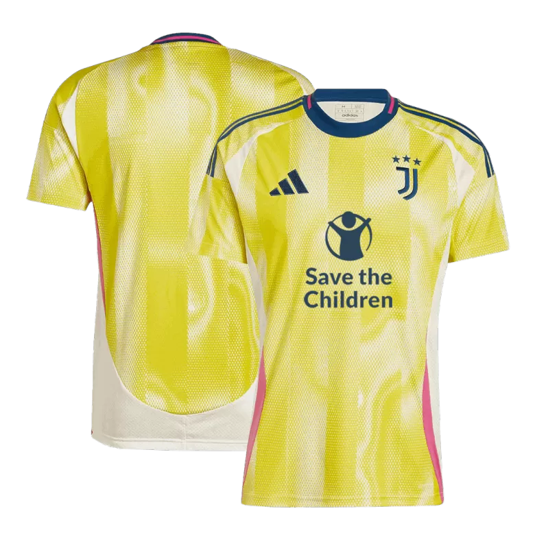 Juventus Soccer Jersey Away Custom Shirt 2024/25 Save The Children Sponsor - bestsoccerstore