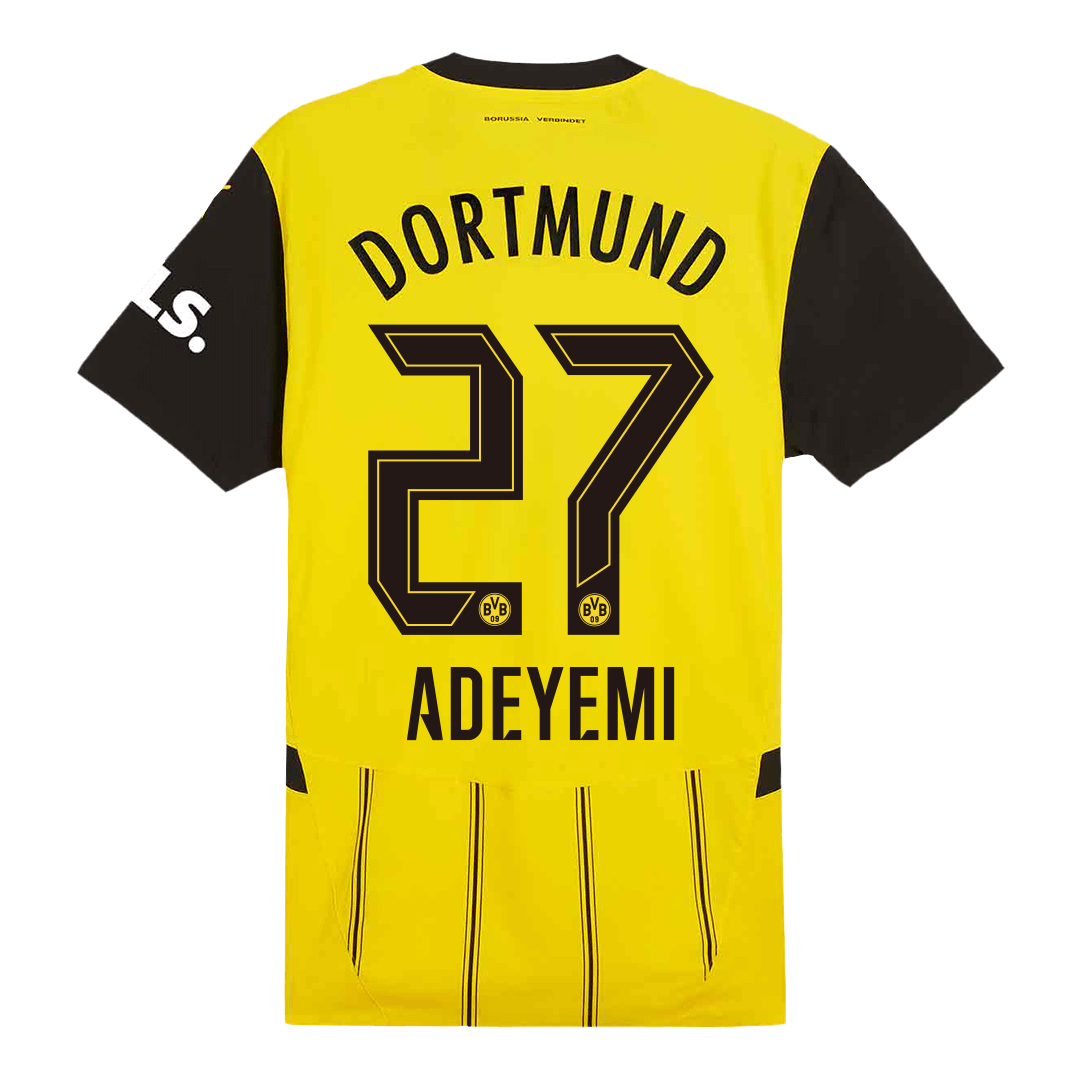 ADEYEMI #27 Borussia Dortmund Soccer Jersey Home Custom Shirt - bestsoccerstore