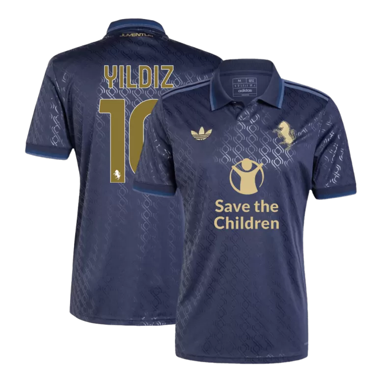 YILDIZ #10 Juventus Soccer Jersey Third Away Custom Shirt 2024/25 Save The Children Sponsor - bestsoccerstore