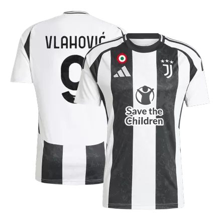 VLAHOVIĆ #9 Juventus Soccer Jersey Home Custom Shirt 2024/25 Save The Children Sponsor - bestsoccerstore