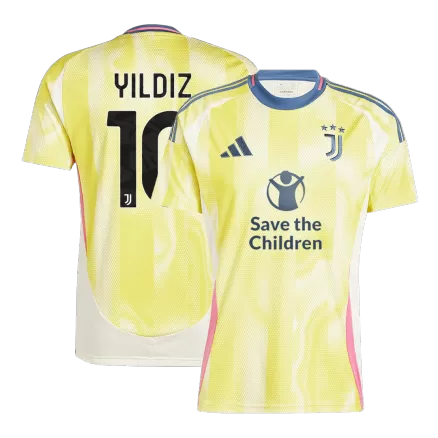 YILDIZ #10 Juventus Soccer Jersey Away Custom Shirt 2024/25 Save The Children Sponsor - bestsoccerstore