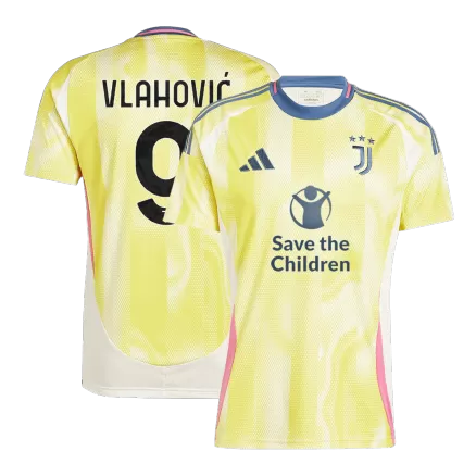 VLAHOVIĆ #9 Juventus Soccer Jersey Away Custom Shirt 2024/25 Save The Children Sponsor - bestsoccerstore