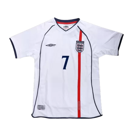 BECKHAM #7 England Retro Jersey Home Soccer Shirt 2002 - bestsoccerstore