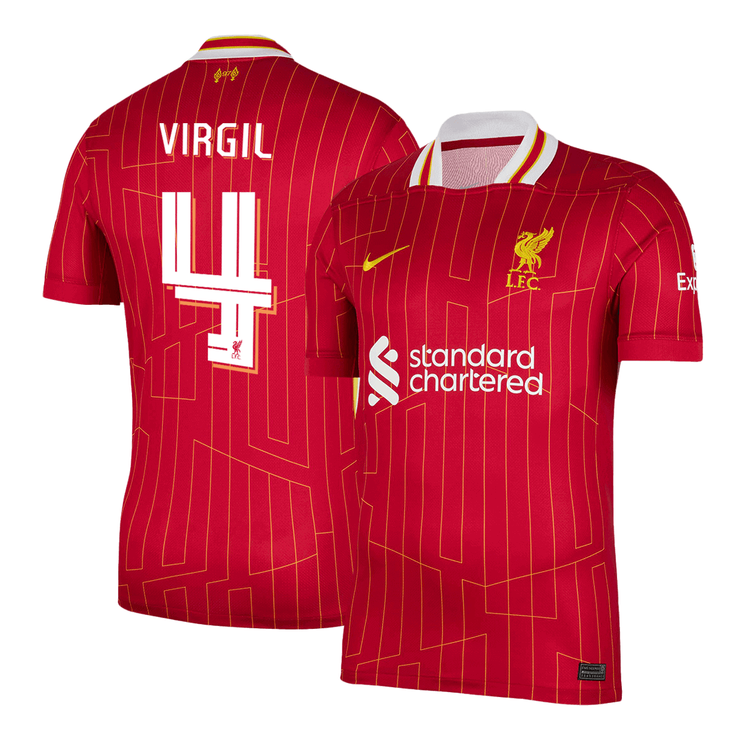 VIRGIL #4 Liverpool Soccer Jersey Home Custom Shirt - UCL - bestsoccerstore