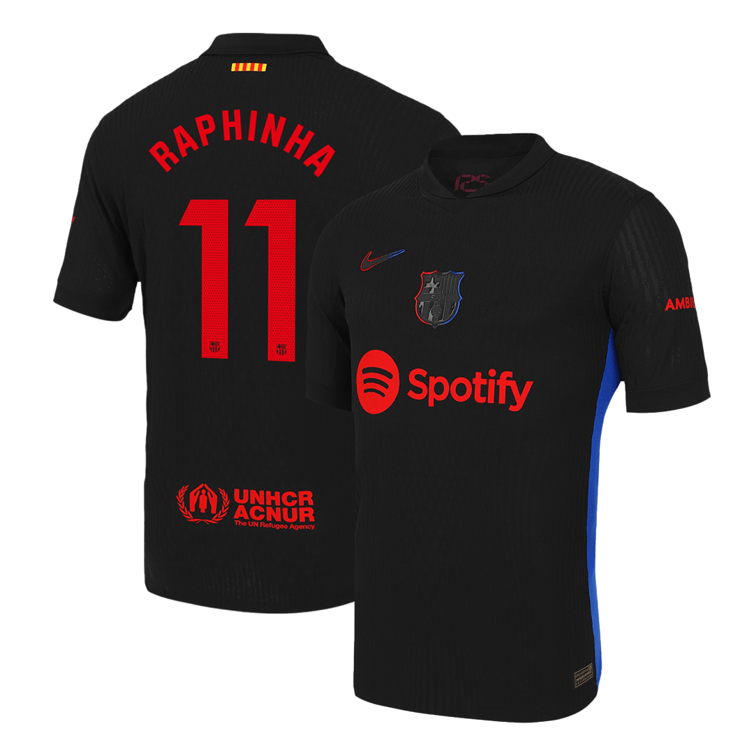Barcelona RAPHINHA #11 Away Custom Player Version Soccer Jersey - bestsoccerstore
