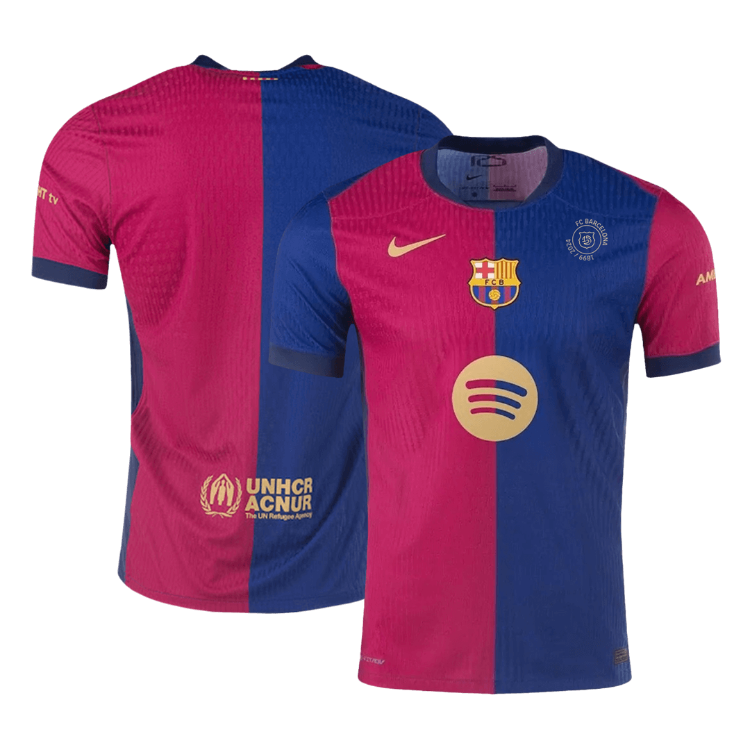 Barcelona 125th Anniversary Home Custom Player Version Soccer Jersey - Spotify Logo Without Text" - bestsoccerstore