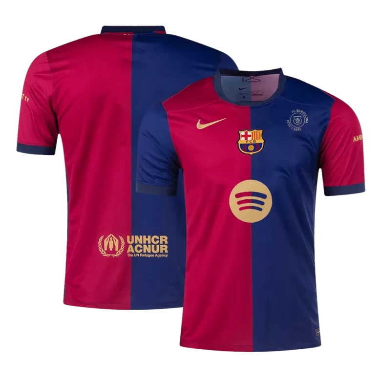 Barcelona Jersey Custom Soccer Jersey Home 2024/25 - 125th Anniversary (Spotify Logo Without Text) - bestsoccerstore