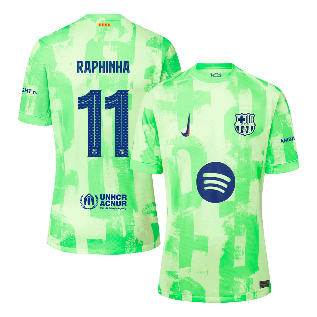 Barcelona Jersey Custom RAPHINHA #11 Soccer Jersey Third Away - UCL (Spotify Logo Without Text) - bestsoccerstore