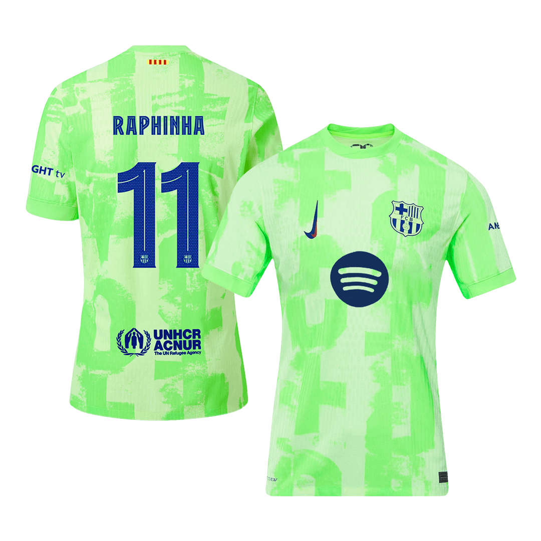 Barcelona RAPHINHA #11 Third Away Custom Player Version Soccer Jersey - UCL Spotify Logo Without Text - bestsoccerstore