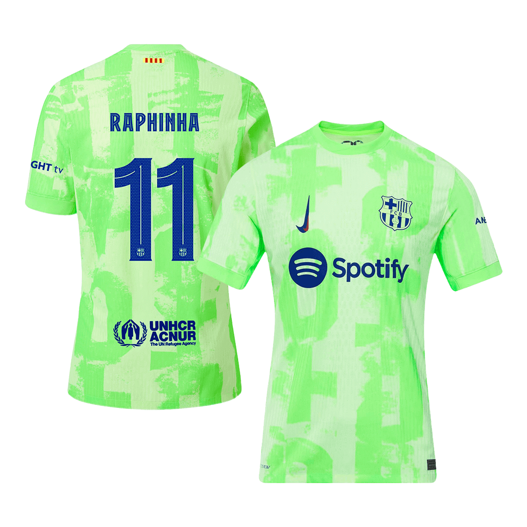 Raphinha 11 バルセロナ✕トラビス コラボ 半袖 シャツ RAPHINHA #11 Barcelona Soccer Jersey Away Custom Shirt 2024