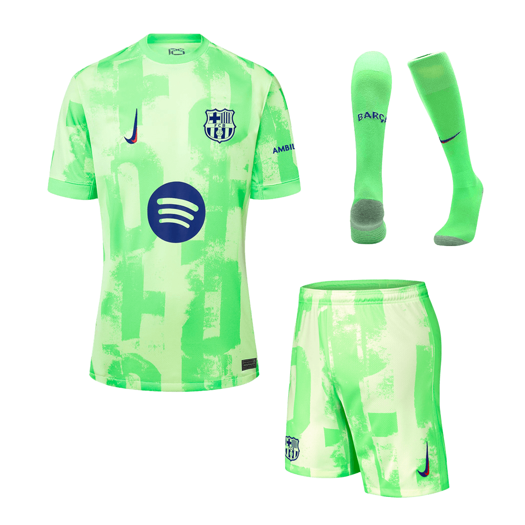 Barcelona Third Away Custom Full Soccer Kit Spotify Logo Without Text - bestsoccerstore
