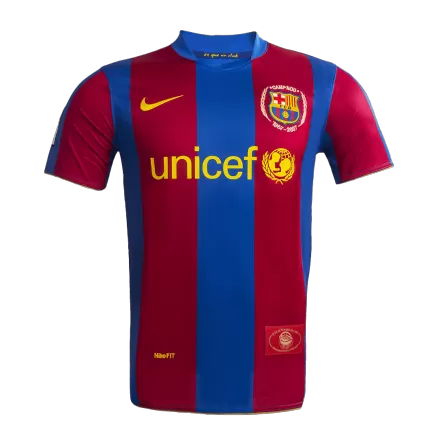 Barcelona Jersey Custom Home 50-Years Anniversary Soccer Jersey 2007/08 - bestsoccerstore