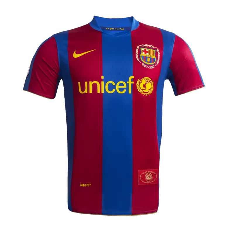 Barcelona Jersey Custom Home 50-Years Anniversary Soccer Jersey 2007/08 - bestsoccerstore