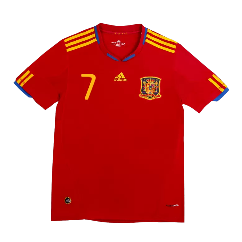 DAVID VILLA #7 Spain Retro Jersey Home Soccer Shirt 2010 - bestsoccerstore