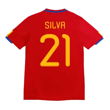 SILVA #21 Spain Retro Jersey Home Soccer Shirt 2010 - bestsoccerstore