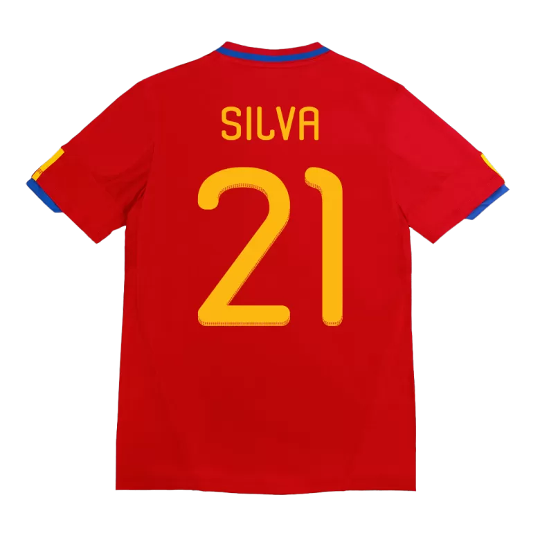 SILVA #21 Spain Retro Jersey Home Soccer Shirt 2010 - bestsoccerstore