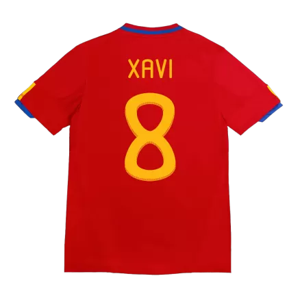 XAVI #8 Spain Retro Jersey Home Soccer Shirt 2010 - bestsoccerstore