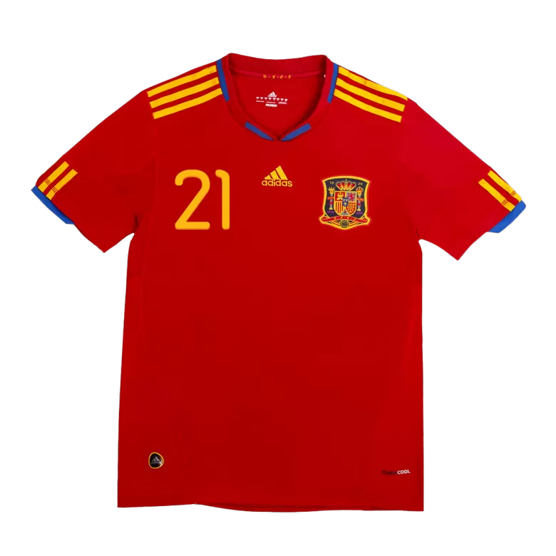 SILVA #21 Spain Retro Jersey Home Soccer Shirt 2010 - bestsoccerstore