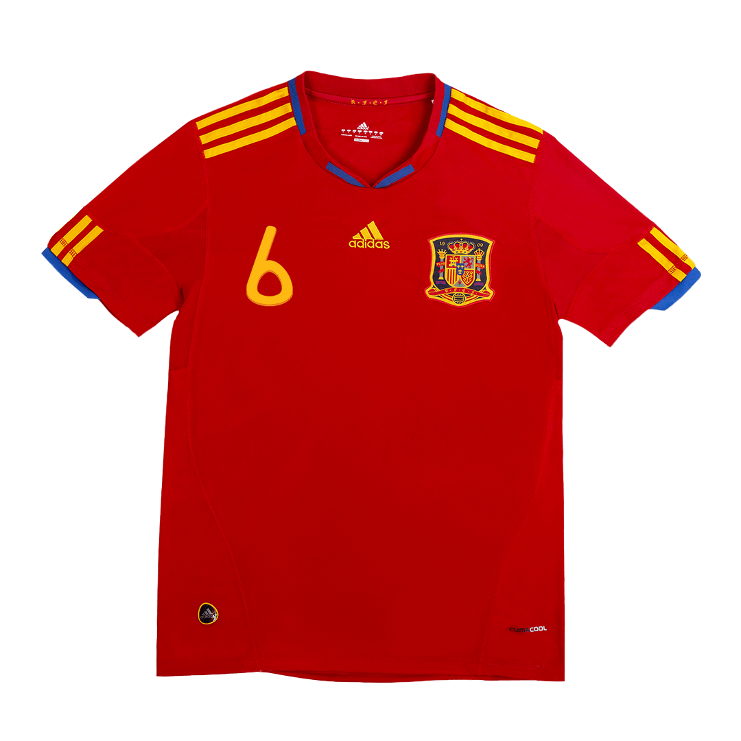 A. INIESTA #6 Spain Retro Jersey Home Soccer Shirt 2010 World Cup