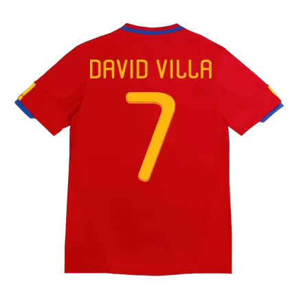 DAVID VILLA #7 Spain Retro Jersey Home Soccer Shirt 2010 - bestsoccerstore