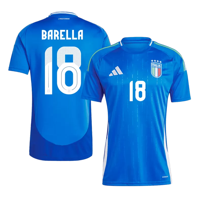 BARELLA #18 Italy Soccer Jersey Home Custom Shirt 2024 - bestsoccerstore