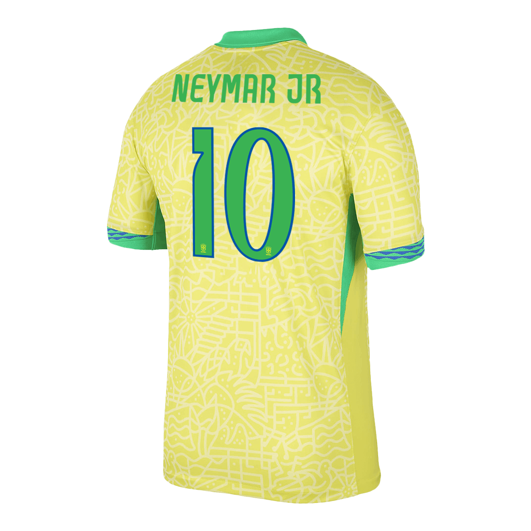 Brazil Jersey Custom NEYMAR JR #10 Soccer Jersey Home