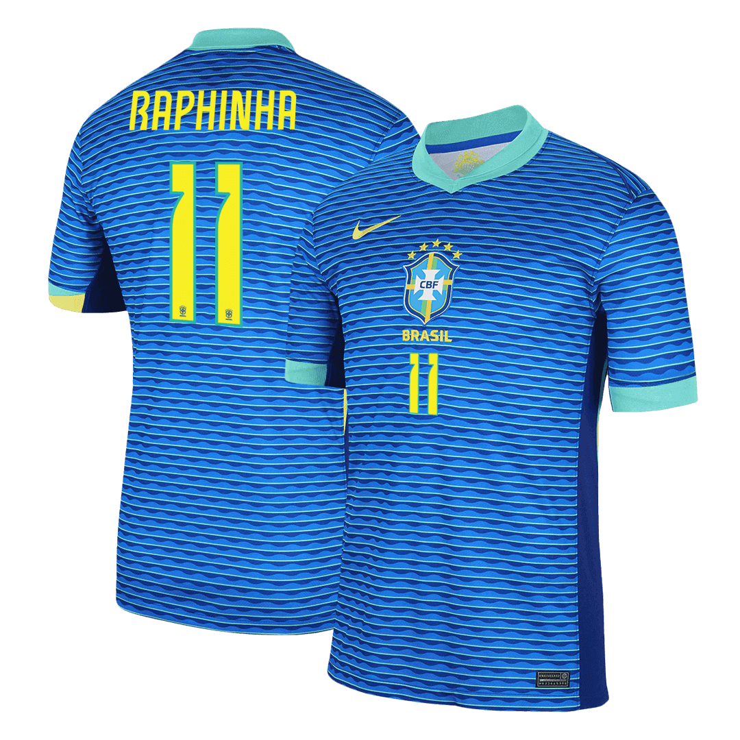 RAPHINHA #11 Brazil Soccer Jersey Away Custom Shirt - bestsoccerstore