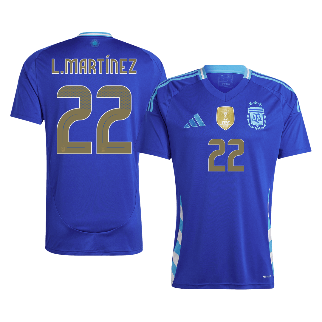 Argentina Jersey Custom L.MARTÍNEZ #22 Soccer Jersey Away - bestsoccerstore
