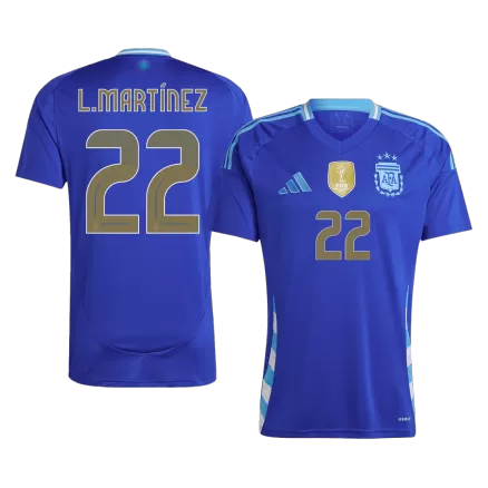 L.MARTÍNEZ #22 Argentina Soccer Jersey Away Custom Shirt 2024 - bestsoccerstore