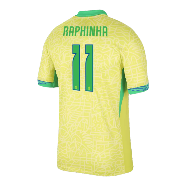 RAPHINHA #11 Brazil Soccer Jersey Home Custom Shirt 2024 - bestsoccerstore