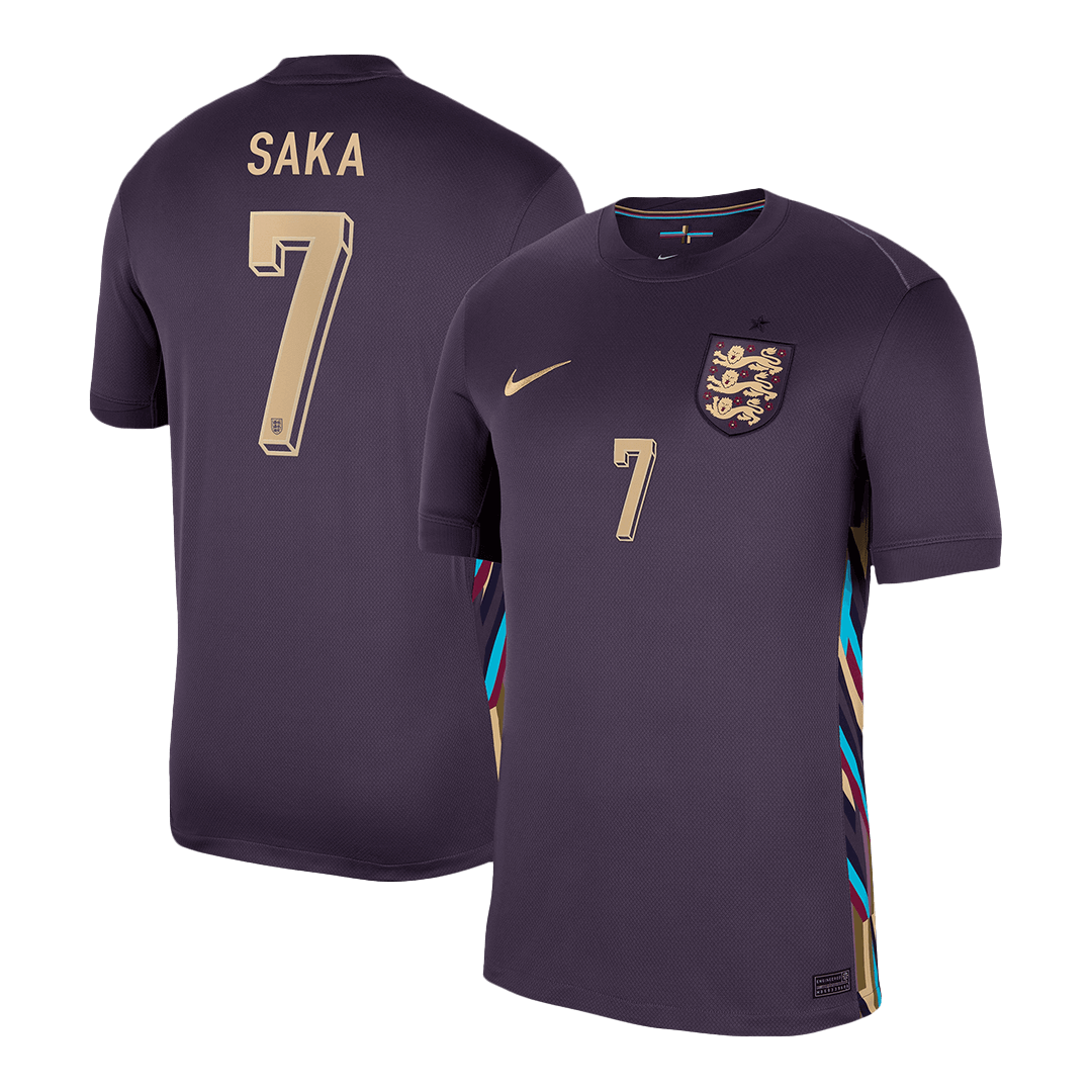 England Jersey Custom SAKA #7 Soccer Jersey Away - bestsoccerstore