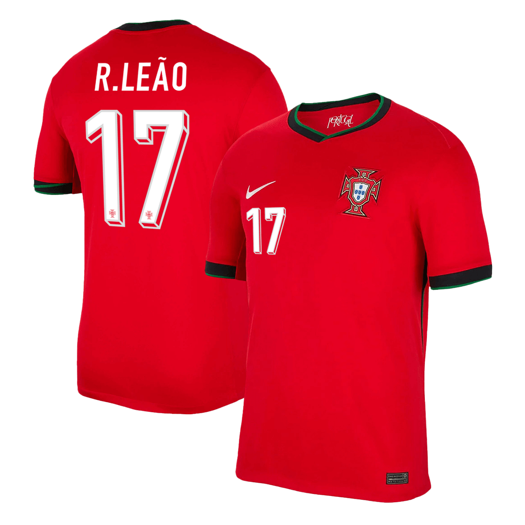 Portugal Jersey Custom R.LEÃO #17 Soccer Jersey Home - bestsoccerstore