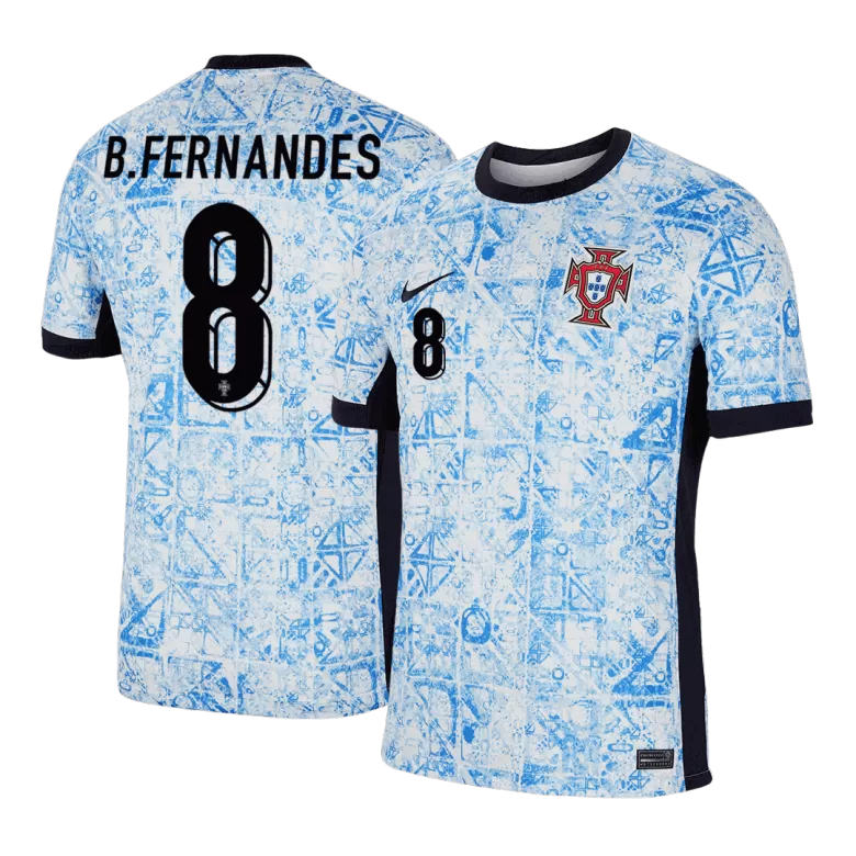 B.FERNANDES #8 Portugal Soccer Jersey Away Custom Shirt 2024 - bestsoccerstore