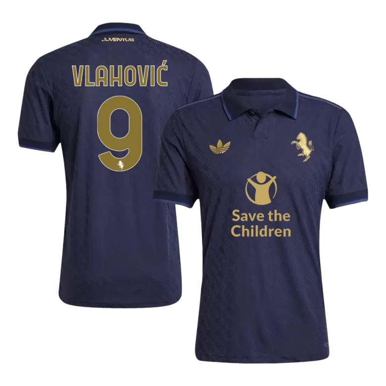 Authentic VLAHOVIĆ #9 Soccer Jersey Juventus Third Away Shirt 2024/25 Save The Children Sponsor - bestsoccerstore