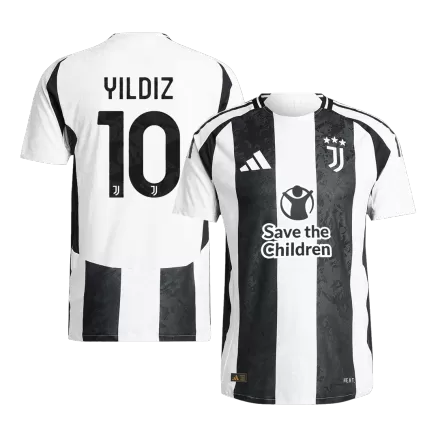 Authentic YILDIZ #10 Soccer Jersey Juventus Home Shirt 2024/25 Save The Children Sponsor - bestsoccerstore