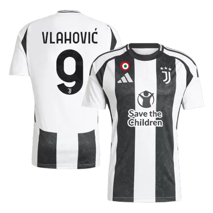 VLAHOVIĆ #9 Juventus Soccer Jersey Home Custom Shirt 2024/25 Save The Children Sponsor - bestsoccerstore