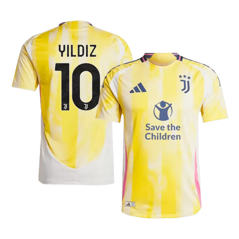 Authentic YILDIZ #10 Soccer Jersey Juventus Away Shirt 2024/25 Save The Children Sponsor - bestsoccerstore