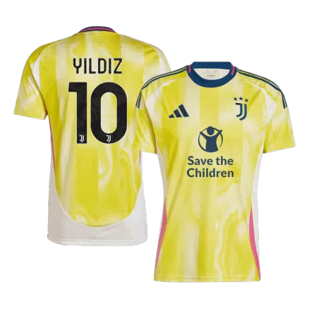 YILDIZ #10 Juventus Soccer Jersey Away Custom Shirt 2024/25 Save The Children Sponsor - bestsoccerstore