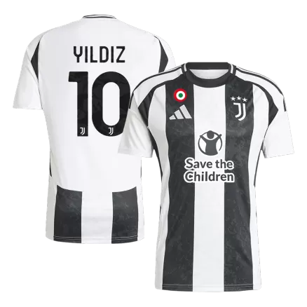 YILDIZ #10 Juventus Soccer Jersey Home Custom Shirt 2024/25 Save The Children Sponsor - bestsoccerstore