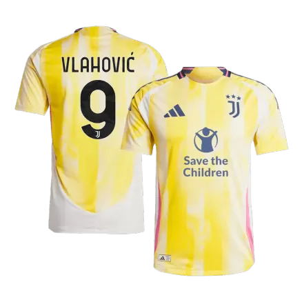 Authentic VLAHOVIĆ #9 Soccer Jersey Juventus Away Shirt 2024/25 Save The Children Sponsor - bestsoccerstore