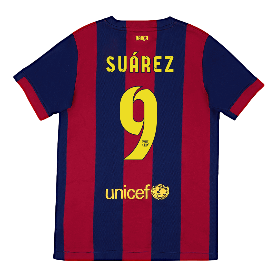 SUÁREZ #9 Barcelona Retro Jersey Home Soccer Shirt 2014/15 - bestsoccerstore