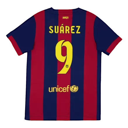 SUÁREZ #9 Barcelona Retro Jersey Home Soccer Shirt 2014/15 - bestsoccerstore