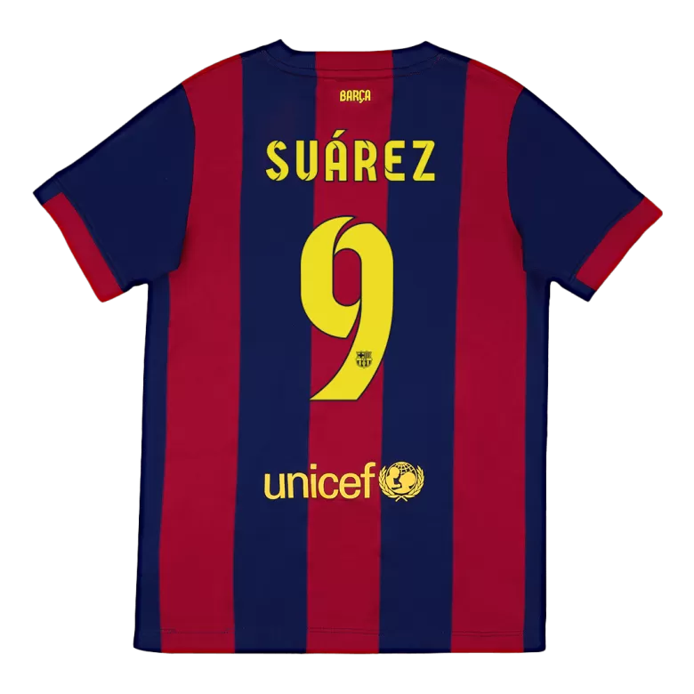 SUÁREZ #9 Barcelona Retro Jersey Home Soccer Shirt 2014/15 - bestsoccerstore