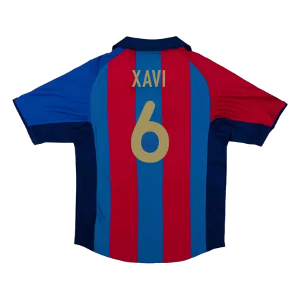 XAVI #6 Barcelona Retro Jersey Home Soccer Shirt 2001/02 - bestsoccerstore